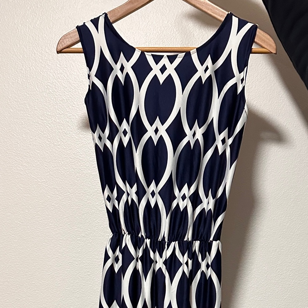 Elegant Navy and White Jumpsuit